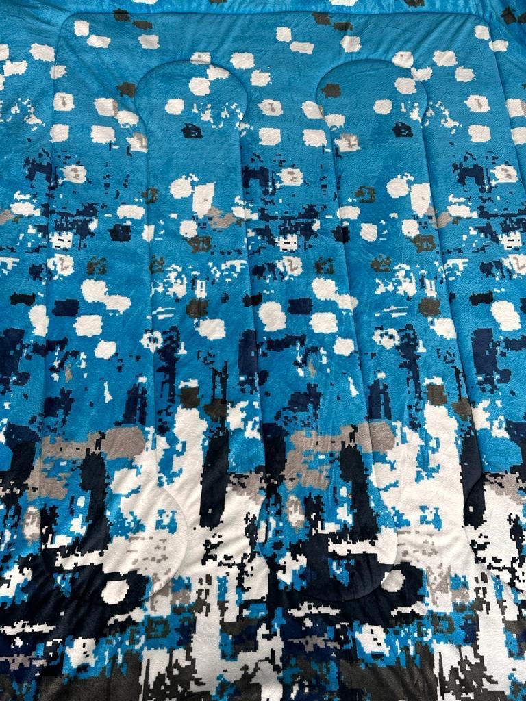 10-72-02-0003 - FRAZADA LIGERA, Frazada microfibra de poliester, TAMAÑO MATRIMONIAL - ALTURA 215 CM,  ANCHO 170 CM, DISEÑO ABSTRACTO NEVADO