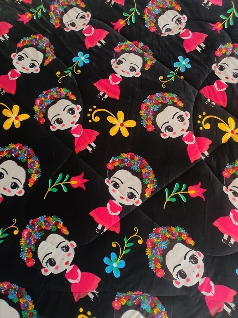 10-72-04-0075 - FRAZADA LIGERA, Frazada microfibra de poliester, TAMAÑO MATRIMONIAL - ALTURA 215 CM,  ANCHO 170 CM, DISEÑO INFANTIL FRIDA1