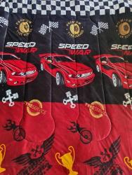 10-71-02-0153 - FRAZADA LIGERA, Cobertor de material microfibra de poliester con acabado interior tipo borrega, TAMAÑO MATRIMONIAL - ALTURA 210 - 220 CM,  ANCHO 170 - 180 CM, DISEÑO INFANTIL SPEED